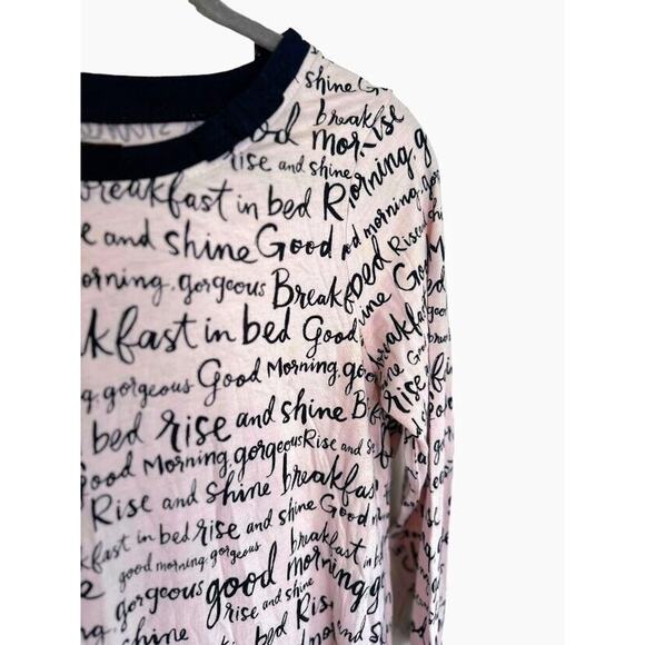 KATE SPADE Sleep Shirt Womens Large Pink & Black Dream A Little Dream Nightgown - Picture 3 of 6